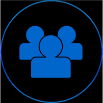 Avoice icon of a group of people, indicating connectivity.
