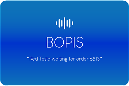 BOPIS - Red Tesla waiting for order 6513